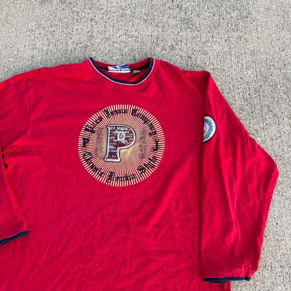 Y2k paco jeans red long sleeve shirt 2XL